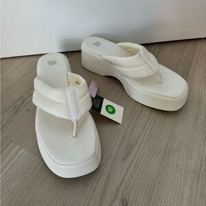 Platform Flip Flops White